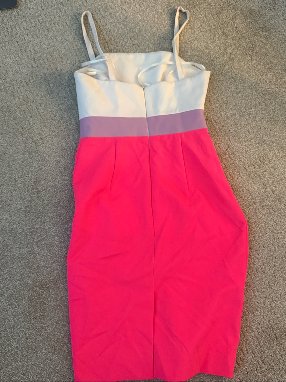 Milly Colorblock Pink Sheath Dress with Cream Top
